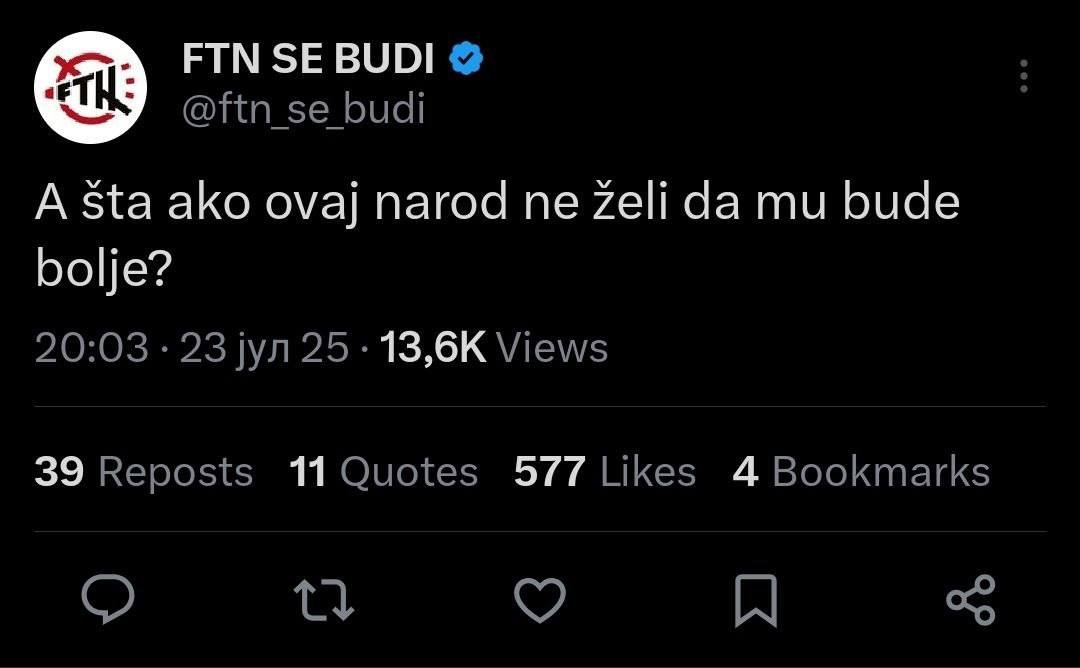 DjordeMacak's tweet image. Još će blokaderska rulja da okrivi narod za neuspeli pokušaj rušenja Srbije. 😂🤡
Kakav bezobrazluk. Ali dobro, neki su ih podržavali, sad nek snose "krivicu". 🤷♂️