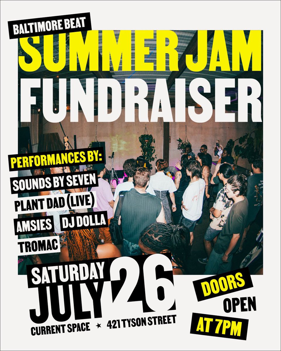 halleteri's tweet image. withfriends.events/event/sjhJ9use…
Please support @baltbeat by donating/buying tickets to our annual summer jam fundraiser.
This Saturday at Current Space!