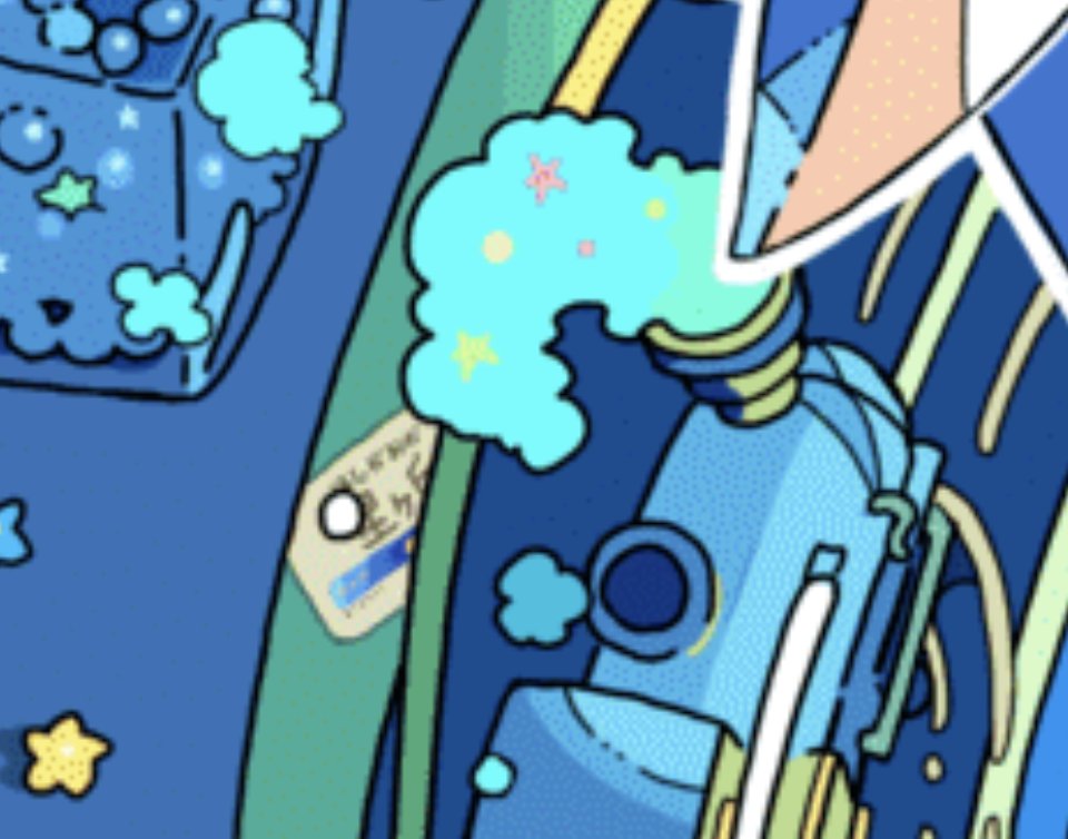 Nara_lalana's tweet image. イラストの中にこっそり入れたアドリブ小ネタシリーズ貼っとこ。
①昔好きだったパンダの遊具と今は走ってない型の電車
②鯨を引っ張りあって遊ぶ猫と、眺めるカメ
③シロクマアイスと化してしまった仲間を複雑な気持ちで眺める白熊
④宇宙と化した部屋の中に貼られた駅名シール