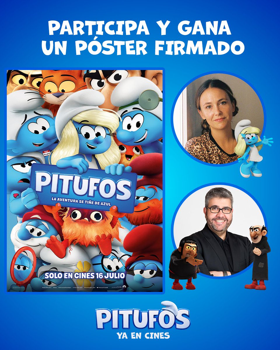 Paramount Pictures Spain (@paramount_spain) on Twitter photo ¿Quieres ganar los pósters oficiales de la película #Pitufos firmados por Rigoberta Bandini y Florentino Fernández?
Te contamos cómo:
💙 Sigue a <a href="/paramount_spain/">Paramount Pictures Spain</a>
💙 Dale like a este post.
💙 Dinos cuál es tu Pitufo favorito y por qué.
¡Tienes hasta el 27 de julio para ¿Quieres ganar los pósters oficiales de la película #Pitufos firmados por Rigoberta Bandini y Florentino Fernández?
Te contamos cómo:
💙 Sigue a <a href="/paramount_spain/">Paramount Pictures Spain</a>
💙 Dale like a este post.
💙 Dinos cuál es tu Pitufo favorito y por qué.
¡Tienes hasta el 27 de julio para