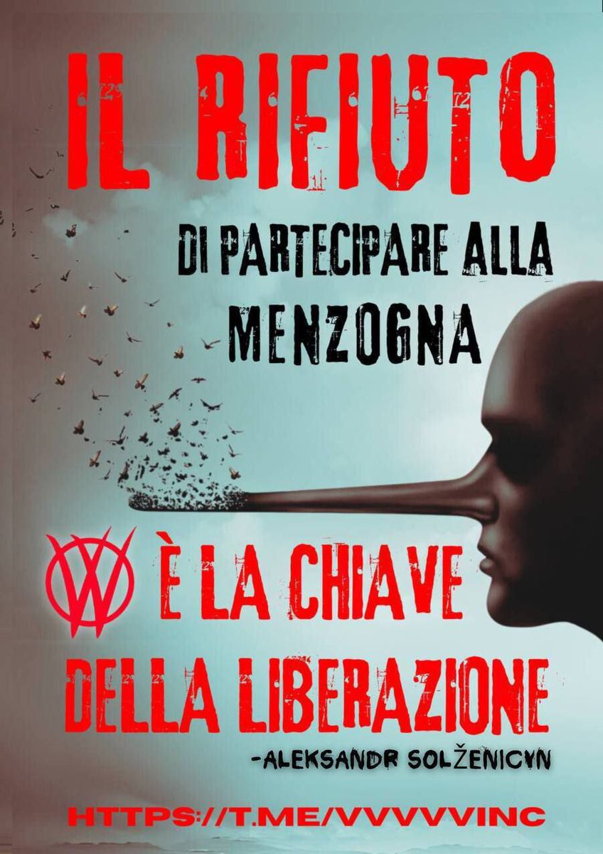 AquiEstamos4668's tweet image. RESTERÀ IMMORTALE
NELLA STORIA IL PIÙ GRANDE
OLOCAUSTO VACCINALE
PERPETRATO CON BUGIE
E MENZOGNE.
E RESTERÀ IMMORTALE
NELLA STORIA CHE UOMINI
E DONNE ViVi
HANNO DENUNCIATO CON FORZA E CORAGGIO LA STRAGE
DOLOSA DI VITE UMANE CHE
HANNO COMPIUTO E CHE STANNO COMPIENDO.
#V_V