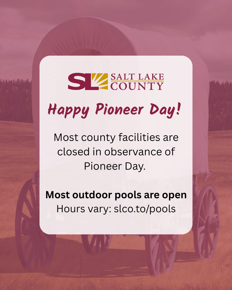 Happy Pioneer Day! Wishing you and your family a safe and happy holiday.

Liberty Park Pool is closed July 24