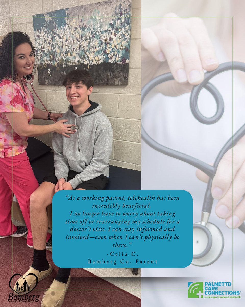 📚 “Telehealth lets me stay involved—even when I can’t be there.” – Celia, Bamberg parent
When her son had an infection at school, he got care within the hour through school-based telehealth.

✅ Bamberg School District Consent form: tinyurl.com/BambergConsent

#RealStoriesRealCare