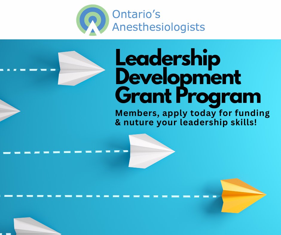 ON_Anesthesia's tweet image. OA members, applications are open now until Sep 5 for our Leadership Development Grant Program, which aims to nurture future leaders in anesthesiology by financially supporting their skill &amp;amp; knowledge growth. 

Learn more &amp;amp; apply: ontariosanesthesiologists.ca/leadership-dev…
