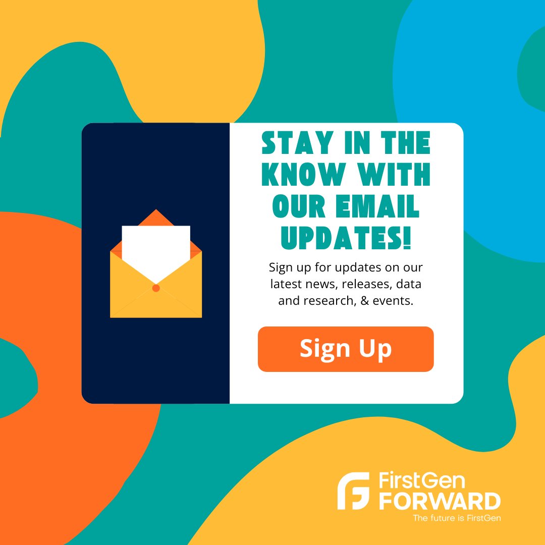 FirstgenForward's tweet image. Obsessed with our #FirstGen content? Why scroll endlessly when you can get all the good stuff—data, research, events, announcements, updates—delivered straight to your inbox every two weeks? Sign up for the #FirstGenForward newsletter &amp;amp; never miss a beat: bit.ly/FGFSignUP.
