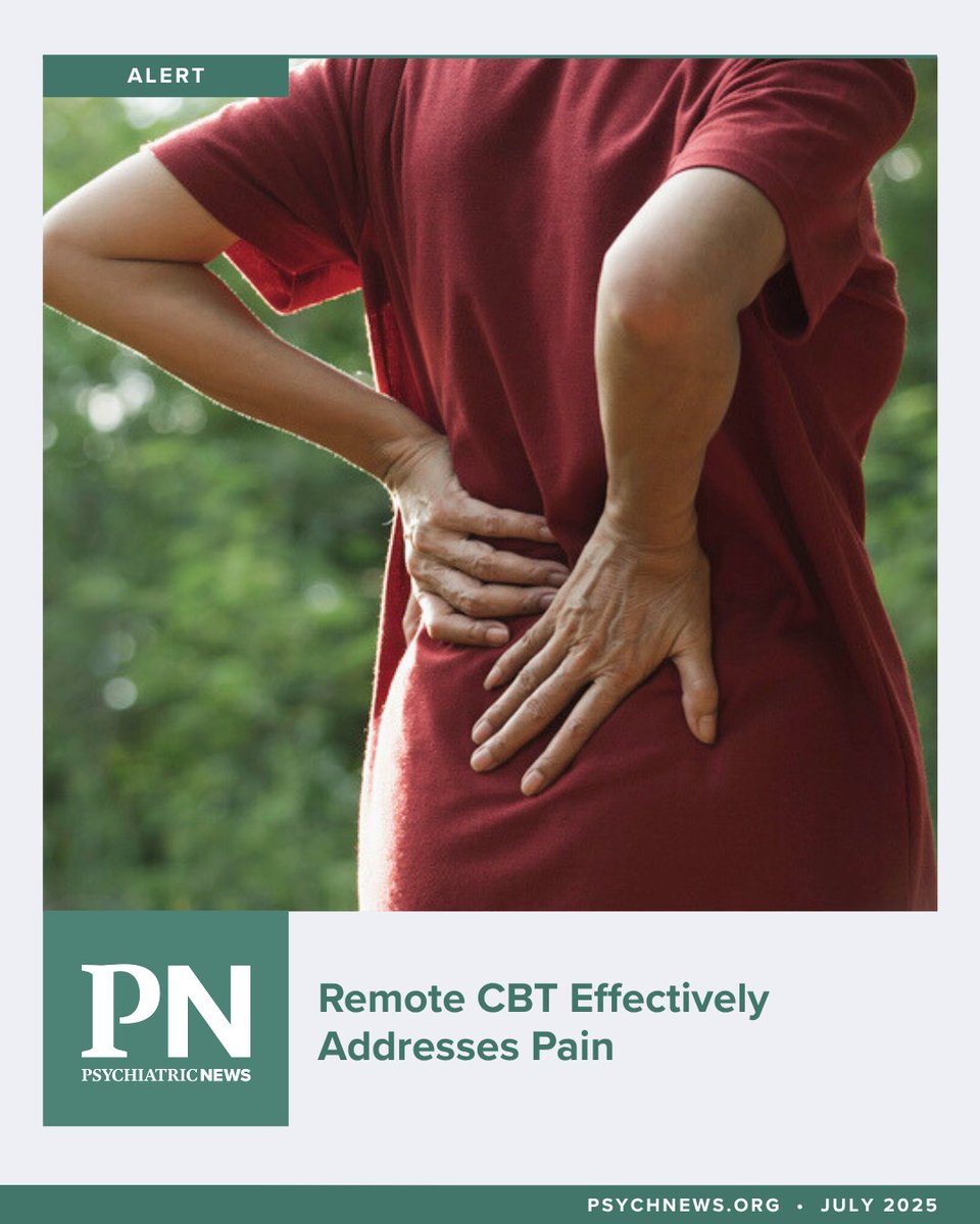 PsychiatricNews's tweet image. Cognitive behavioral therapy for chronic pain (CBT-CP) delivered either by a remote health coach or via a self-guided online program can reduce pain severity among patients. ow.ly/tg0p50Wujqj
