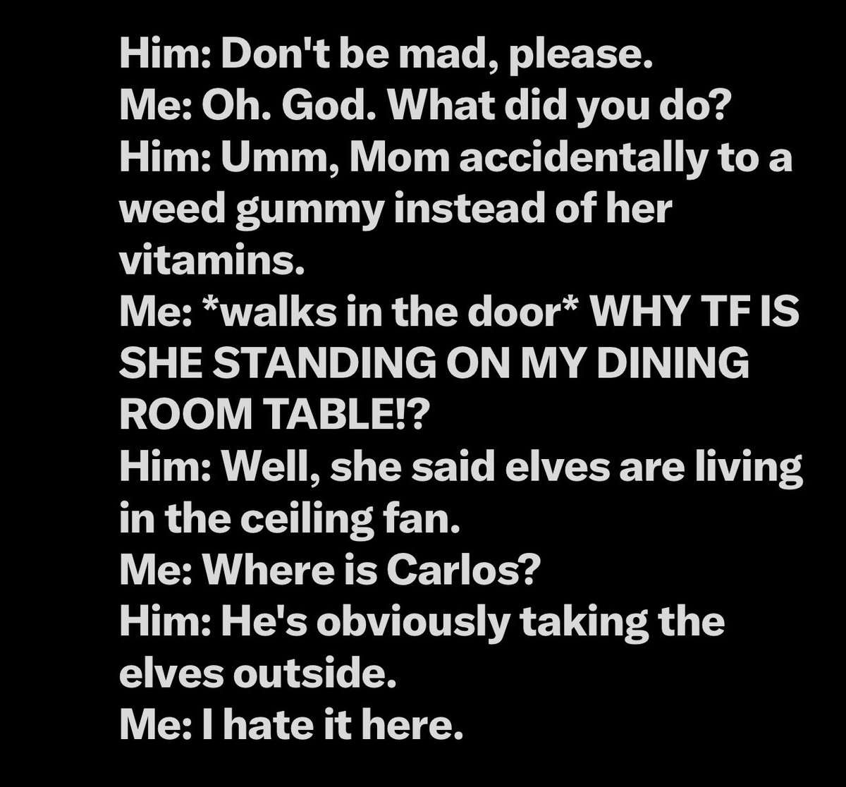 RealKateMelvin's tweet image. It is too early for my Mother-in-law to be tripping balls.... 🙄I should have known we my husband met me in the driveway when I got home it was going to be bad. 😒