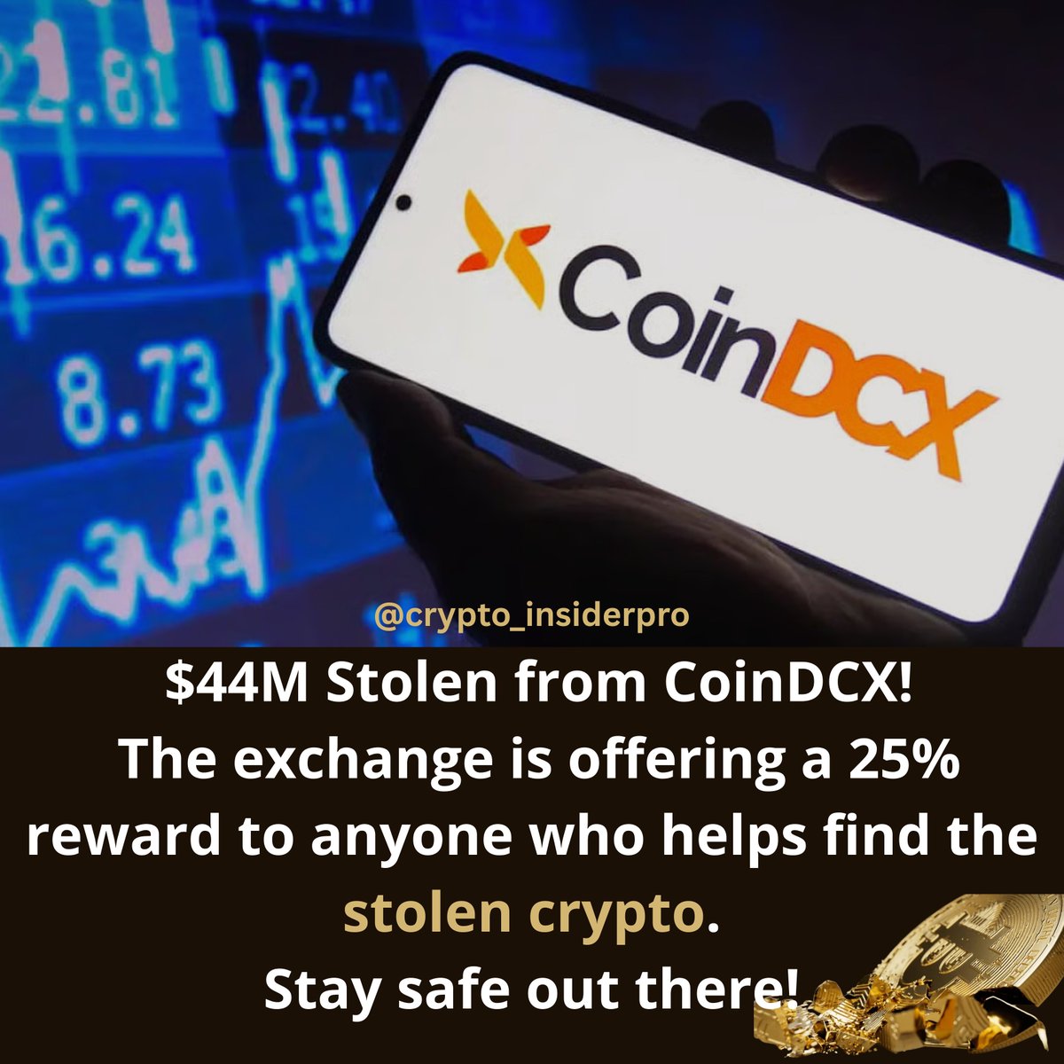 🚨 BREAKING: $44 Million Stolen from CoinDCX! 🚨
India’s leading crypto exchange CoinDCX has suffered a massive security breach, with $44 million in crypto assets stolen. 😱
#CoinDCX #CryptoHack #CryptoNews #StolenCrypto #Web3Security #CryptoScam #CryptoUpdate #CryptoCommunity
