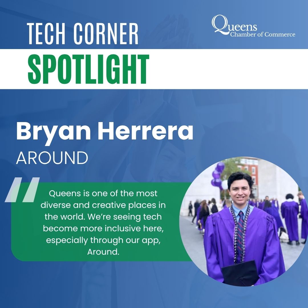 🌟This July #QueensTechCorner features Bryan Herrera founder of Around, an online marketplace that brings local products and services right to your fingertips. 

We spoke with Bryan about how he launched Around and how his deep connection to Queens continues to inspire his