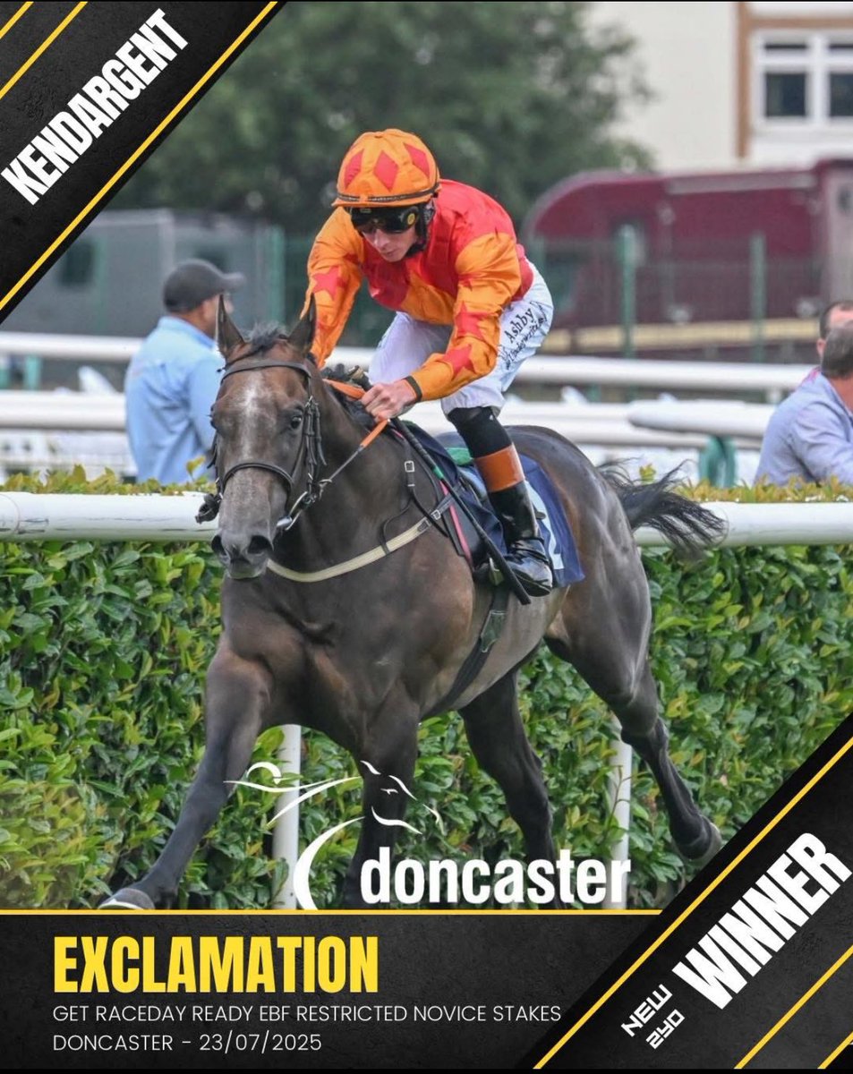Haras de Colleville (@harascolleville) on Twitter photo Broodmare sire success for KENDARGENT <a href="/DoncasterRaces/">Doncaster Racecourse</a> as the 2yo colt Exclamation (Acclamation), out of his daughter Amanda, won in easy style for trainer <a href="/GraceHarris90/">Grace Harris Racing</a> jockey <a href="/Rossaryan15/">Rossa Ryan</a> and owner Foxhills Racing <a href="/freddytylicki/">Freddy Tylicki</a>
Congratulations to all connections! Broodmare sire success for KENDARGENT <a href="/DoncasterRaces/">Doncaster Racecourse</a> as the 2yo colt Exclamation (Acclamation), out of his daughter Amanda, won in easy style for trainer <a href="/GraceHarris90/">Grace Harris Racing</a> jockey <a href="/Rossaryan15/">Rossa Ryan</a> and owner Foxhills Racing <a href="/freddytylicki/">Freddy Tylicki</a>
Congratulations to all connections!