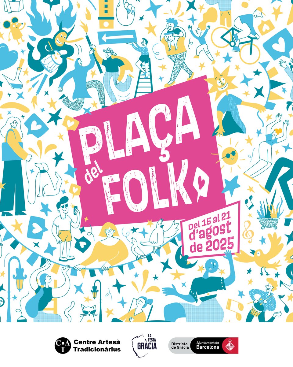 ☀️ Ja tenim aquí la programació de la Plaça del Folk 2025!

🎤 Concerts, animació musical, ballades folk, tallers, narració oral, glosa i percussió! 

Tota la programació a tradicionarius.cat 
😀 Ens veiem a la Plaça del Folk a la #fmgràcia25?

#tradicionàrius #plaçadelfolk