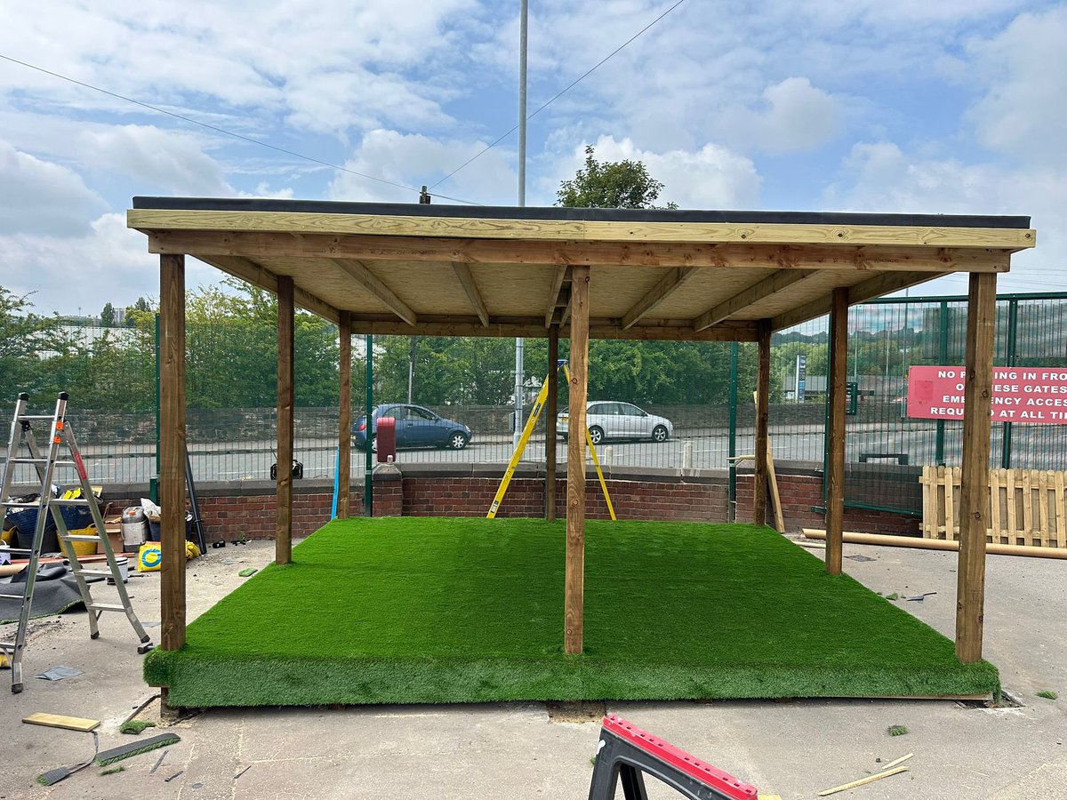 Coming along nicely 👌🏼 

This parent shelter at a local school will double up as an outdoor classroom ready for the start of the new term. 

Keep following to see the finished result! 

axoleisure.co.uk 

#School #playground #OutdoorClassroom #bespoke