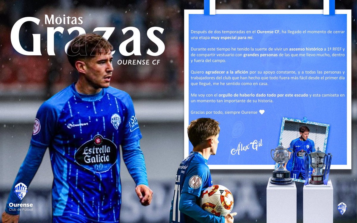 Ourense CF (@ourense_cf) on Twitter photo Grazas <a href="/alejandrogil10/">jose alejandro</a> 🤝💙
O valencián non continuará na familia ourensán.
Tras 75 partidos, 6 goles e 14 asistencias, deixas no club unha imaxen impecable de responsabilidade, traballo e compromiso. 🫂
Esta sempre será a tua casa 🫡💙
#GrazasAlex sempre #LatexoAzul Grazas <a href="/alejandrogil10/">jose alejandro</a> 🤝💙
O valencián non continuará na familia ourensán.
Tras 75 partidos, 6 goles e 14 asistencias, deixas no club unha imaxen impecable de responsabilidade, traballo e compromiso. 🫂
Esta sempre será a tua casa 🫡💙
#GrazasAlex sempre #LatexoAzul