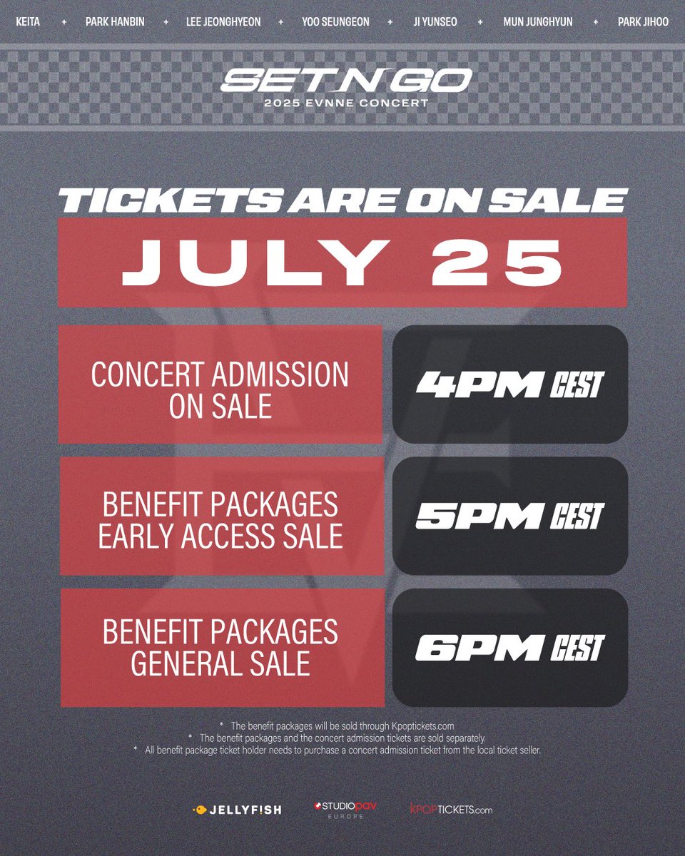StudioPAVEurope's tweet image. #ENNVE, benefit packages and concert admission tickets go on sale Friday (7/25) 📅
Sales will start at the times listed below:
⏰ 4:00 PM CEST - Concert Admission
⏰ 5:00 PM CEST - Benefit Packages for EARLY ACCESS Members
⏰ 6:00 PM CEST - Benefit Packages for General Public…