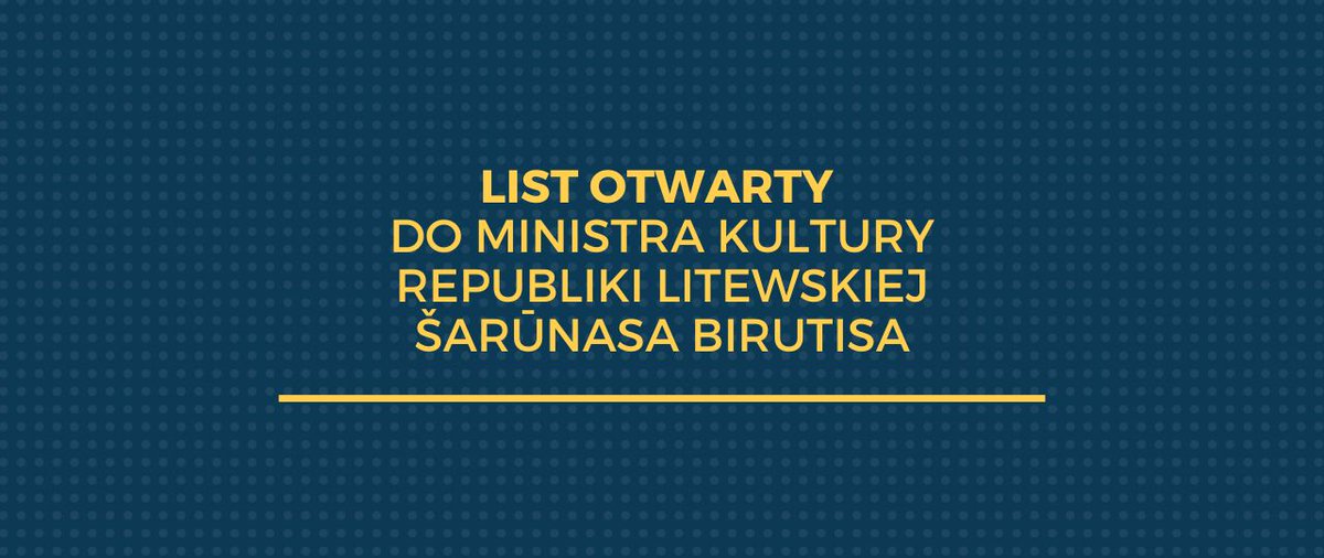 List otwarty do Min. Kultury LT Š. Birutisa dot. ukazujących się w środkach masowego przekazu Litwy licznych dyskusji, podczas których zostały wypowiedziane krzywdzące i niesprawiedliwe słowa, obraźliwe dla obywateli Litwy narodowości polskiej.
👉gov.pl/web/litwa/list…