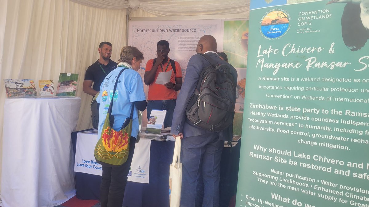 networkforenvi1's tweet image. Visitors at the @birdlifezim stand at #RamsarCOP15.
@birdlifezim @BirdLife_News @Katazamhondoro @RamsarConv @WetlandOrg @Izwi_Voices