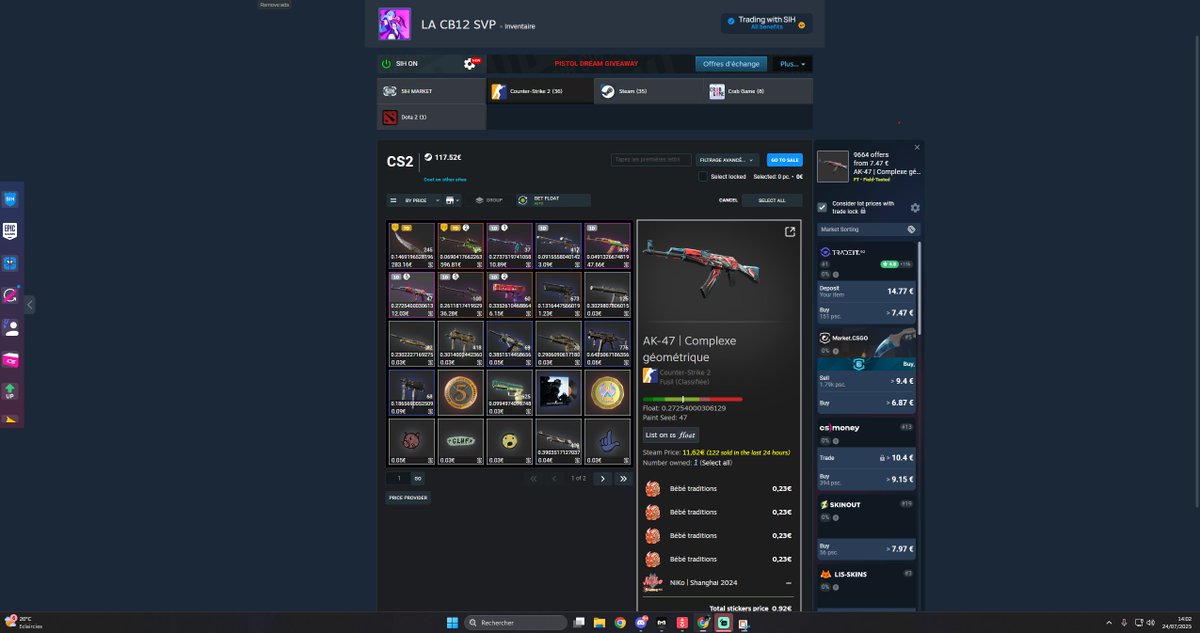 MAADEVLR's tweet image. 🎉GIVEAWAY CSGO🎉
Je fais gagner une AK-47 Complexe géométrique🔥
Pour participer :
✅ Follow ce compte Twitter
✅ Follow ma chaîne Twitch : twitch.tv/made_1tv
✅ RT et like 
🎯Tirage au sort dès qu’on atteint 150 followers sur Twitch !
Bonne chance à tous🍀
#CSGO #Giveaway