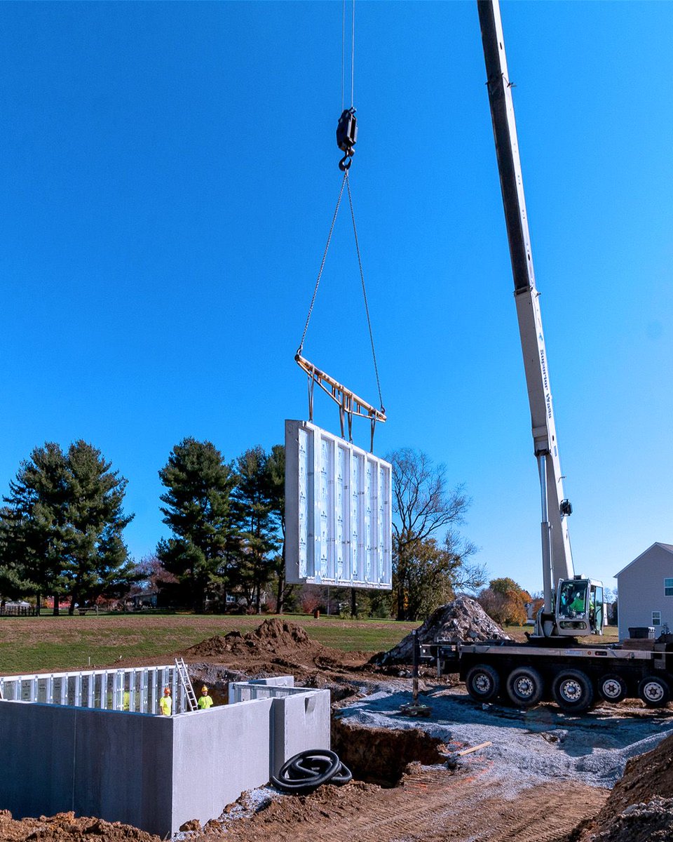 Superior Walls drop in place with precision by our expert crews. #superiorwalls #builders #homebuilders #homebuilding #newhome #newhomeconstruction #construction