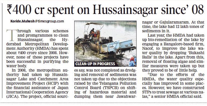 Harish Daga (@harishkumardaga) on Twitter photo <a href="/shravanreporter/">SHRA.1 ✍</a> <a href="/GHMCOnline/">GHMC</a> <a href="/CommissionrGHMC/">Commissioner GHMC</a> <a href="/HMDA_Gov/">HMDA</a> <a href="/PrlsecyMAUD/">Prl Secy MAUD.</a> <a href="/TelanganaCMO/">Telangana CMO</a> Hussainsagar is one of the most polluted lakes in India. But what many are not aware of is that Rs 1,034 crore ++ has been spent on ‘cleansing’ the lake in the last 15 years. <a href="/shravanreporter/">SHRA.1 ✍</a> <a href="/GHMCOnline/">GHMC</a> <a href="/CommissionrGHMC/">Commissioner GHMC</a> <a href="/HMDA_Gov/">HMDA</a> <a href="/PrlsecyMAUD/">Prl Secy MAUD.</a> <a href="/TelanganaCMO/">Telangana CMO</a> Hussainsagar is one of the most polluted lakes in India. But what many are not aware of is that Rs 1,034 crore ++ has been spent on ‘cleansing’ the lake in the last 15 years.