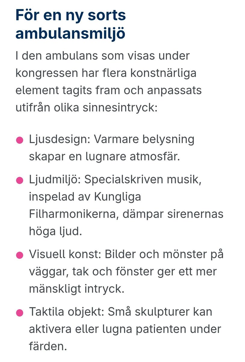 Socialdemonratiskt styrda Region Stockholm pyntade en ambulans med konst, musik och ljus till en internationell kongress mitt under en pågående ambulanskris. regionstockholm.se/nyheter/2025/0…
