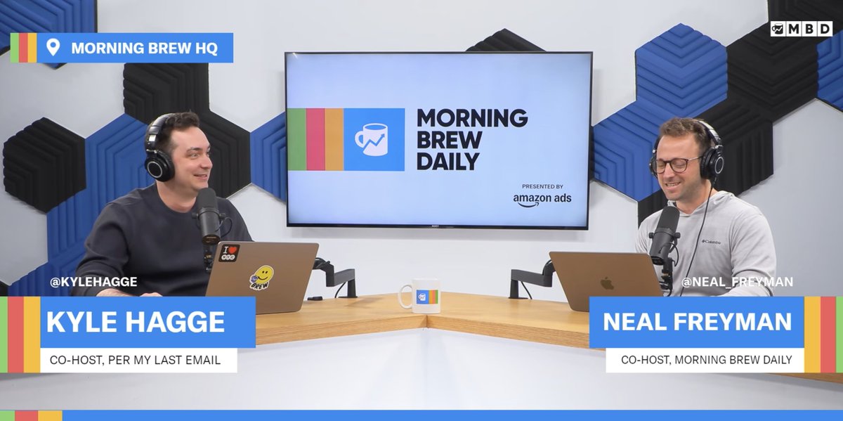 Kyle Hagge ☕️ (@kylehagge) on Twitter photo Banger of a <a href="/mbdailyshow/">Morning Brew Daily</a> this AM alongside <a href="/Neal_Freyman/">Neal Freyman ☕️</a>
— Tesla earnings
— Amazon acquires Bee
— US & Japan trade deal
— Venus Williams is so back
— DC takes the crown for worst traffic
— The Amish hold the secret to allergies?
Let's ride!! Banger of a <a href="/mbdailyshow/">Morning Brew Daily</a> this AM alongside <a href="/Neal_Freyman/">Neal Freyman ☕️</a>
— Tesla earnings
— Amazon acquires Bee
— US & Japan trade deal
— Venus Williams is so back
— DC takes the crown for worst traffic
— The Amish hold the secret to allergies?
Let's ride!!