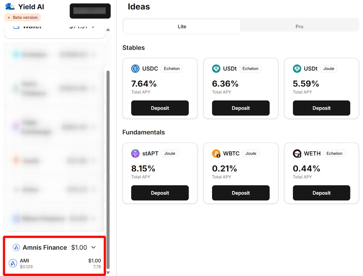 FinKeeper's tweet image. New integration live β say hi to @AmnisFinance! π
Now in Yield AI you can:
β
Track your stAPT positions
β
See AMI staking in the pools list
β
Check live APRs
β
Deposit directly from the dashboard
Smooth, clear, and pure DeFi vibes π
Try it β ai.finkeeper.pro