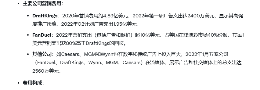 突然想到里面提到了某些公司营销预算有10亿美元，查了下这些美国菠菜巨头确实差不多。polymarket马上进入美国这些支出肯定不会少，同时Coplan也讲了团队很务实会想各种方法去扩展市场