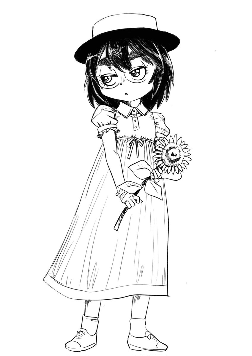 DKarasuke's tweet image. ラクガキ（クロマ）　今日も暑かった。イヤ、今晩も暑いが…
