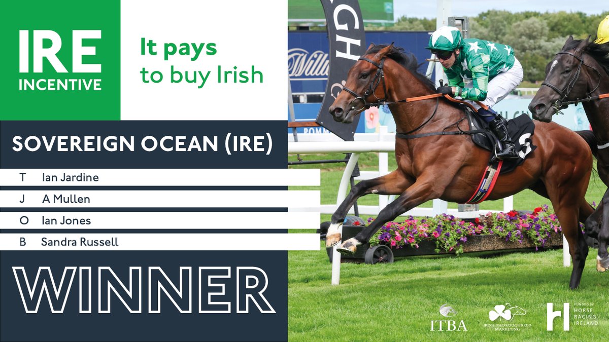IREthoroughbred's tweet image. ๐ข IRE INCENTIVE ๐ต
๐ Winner! ๐
๐SOVEREIGN OCEAN (IRE)
โน๏ธ EBF Maiden Stakes
๐@MusselburghRace
๐ฐโฌ10,000 bonus to owner Ian Jones to spend on Irish-breds at Irish sales
#IREIncentive #ItPaysToBuyIrish