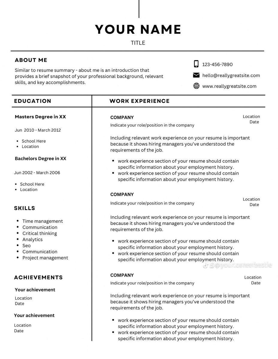 InterestingAFk's tweet image. Best resume template!
