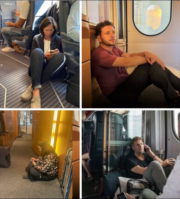 Ein eher eigenwillige Werbung für den Umstieg auf öffentliche Verkehrsmittel. So unter dem Motto - wenn ihr während der Fahrt einen Platz haben wollt, dann lasst es lieber sein.