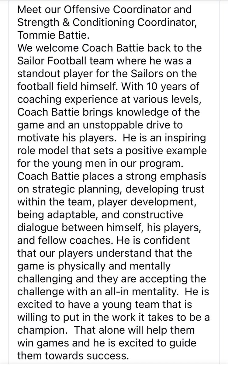 Meet our OC and strength and conditioning Coach Tommie Battie! #WeAreSarasota #sailoralum <a href="/Bat_t3/">Bat-T</a> <a href="/ampcampbell3/">amp campbell</a> <a href="/joemorrow1616/">Joe Morrow</a> <a href="/Monoki/">Chris Monoki</a>