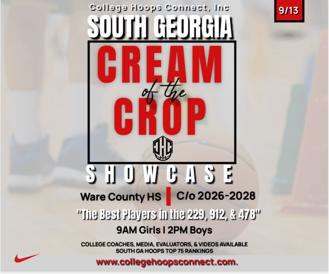 chriscamsports's tweet image. South Georgia’s “Cream of the Crop”
Powered By: @connect_hoops
-Covering all of South GA
📆 Sept. 13th
⛹🏾♀️⛹🏾♀️ 9AM
⛹🏾♂️⛹🏾♂️ 2PM
📌Ware Co. High School
✅Media Coverage
✅College Coaches
✅All-Star Game
✅Top Competition
✅ Highlights Reels
Link to Register: form.jotform.com/252038982021150