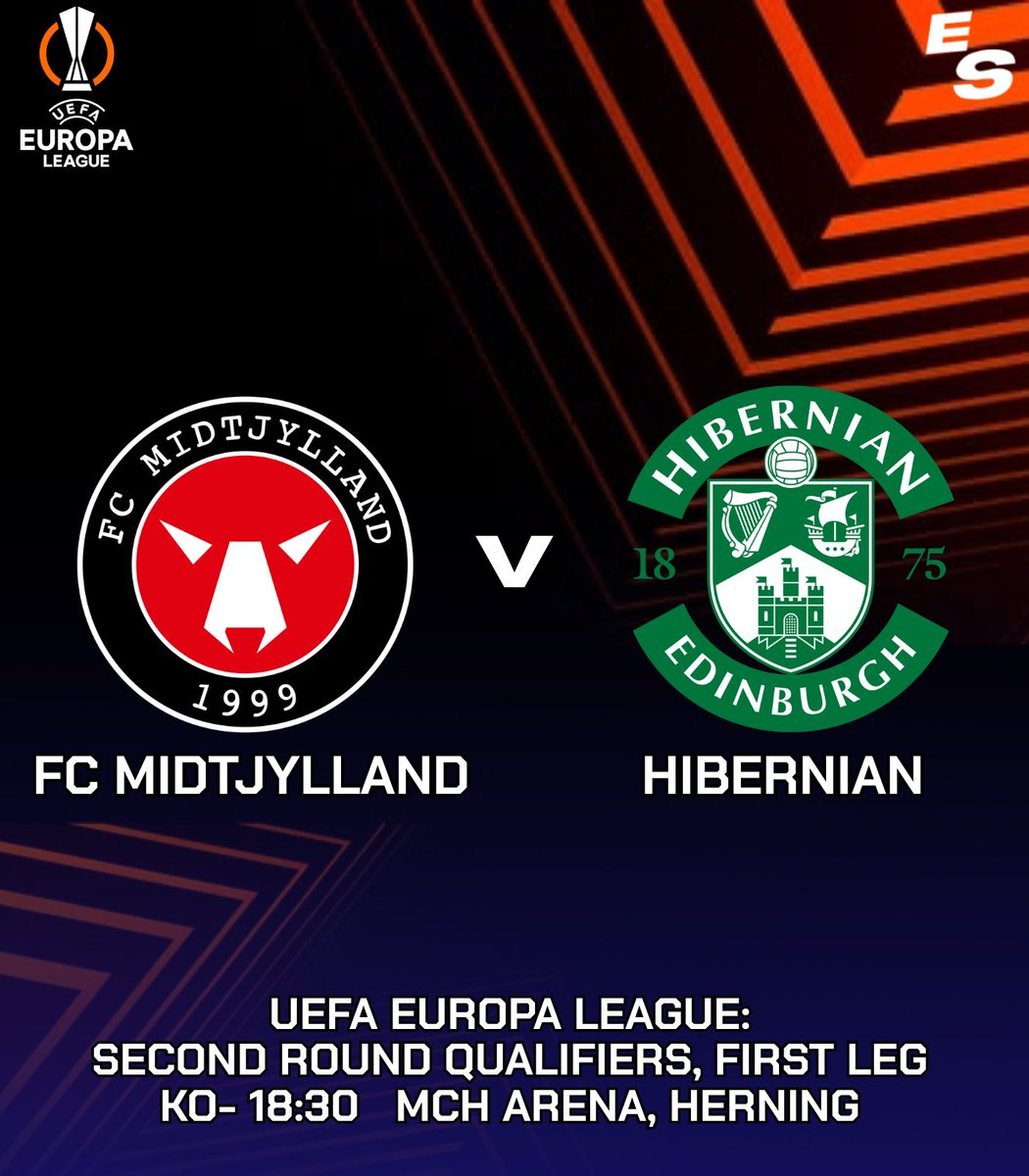 AboutScotlandd's tweet image. ๐| ๐จ๐๐๐ ๐๐๐ฟ๐ผ๐ฝ๐ฎ ๐๐ฒ๐ฎ๐ด๐๐ฒ| ๐๐ถ๐ฏ๐ฒ๐ฒ๐ ๐๐ป ๐๐ฒ๐ป๐บ๐ฎ๐ฟ๐ธ
Good luck to Hibernian who start their European qualifiers tonight
David Grayโs side are away in Herning, Denmark to face FC Midtjylland in the first leg of the UEFA Europa League: Second Round qualifying