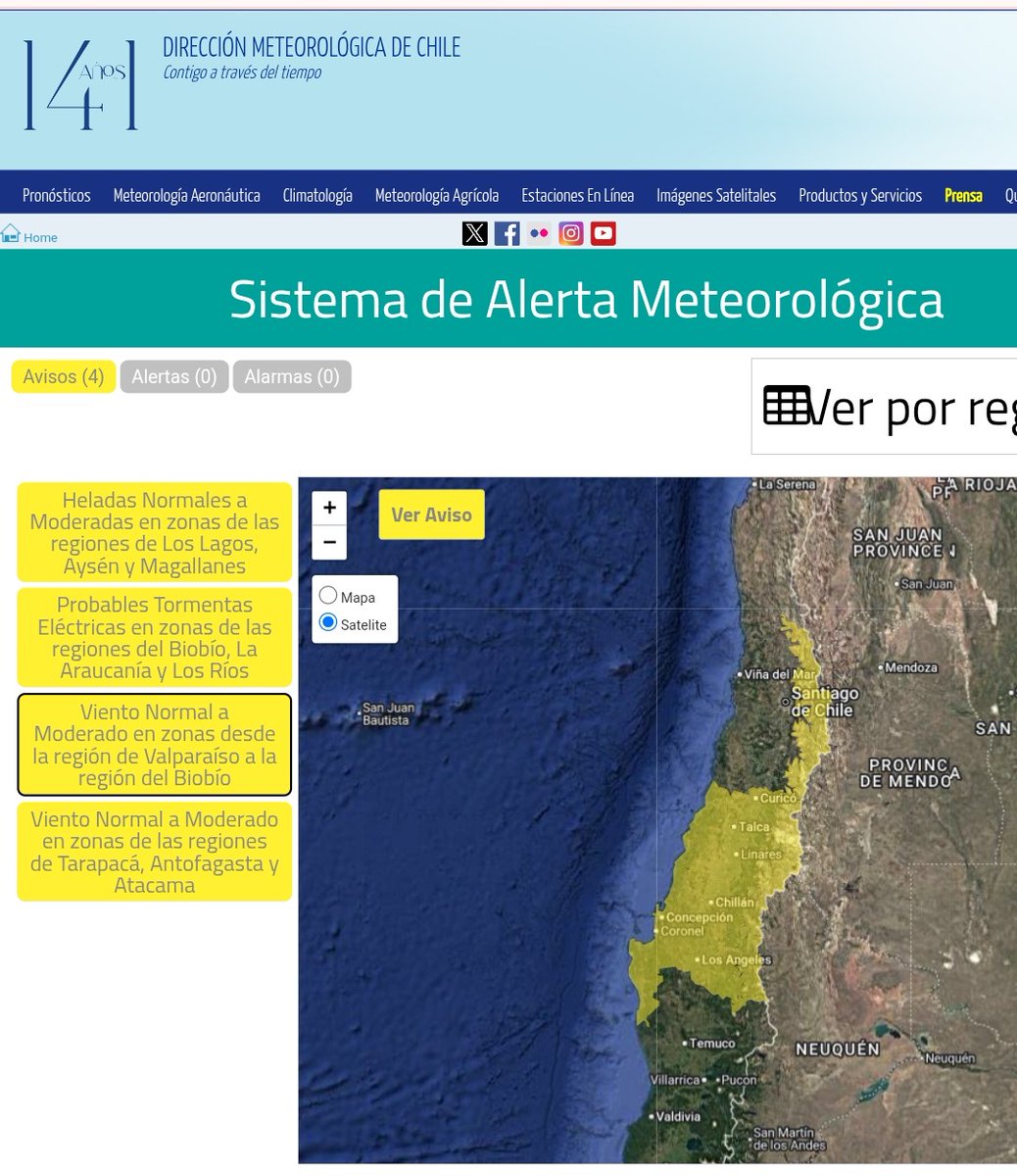 #BuenJueves | 🌧️🌬️Hoy se pronostican #precipitaciones en zona centro, sur y austral de Chile. 
Revisa cómo estará el tiempo en tu ciudad y el Sistema de Alerta Meteorólogica #SAT en 🔗 meteochile.gob.cl