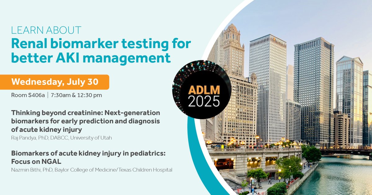 BioPortoDx (@bioportodx) on Twitter photo Don’t miss these #ADLM2025 sessions. Learn about renal biomarkers for the early prediction and management of acute kidney injury. Visit booth 5327 to learn about BioPorto’s NGAL tests. #NGAL4AKI #NGAL4kids
<a href="/myADLM/">Association for Diagnostics & Laboratory Medicine</a> Don’t miss these #ADLM2025 sessions. Learn about renal biomarkers for the early prediction and management of acute kidney injury. Visit booth 5327 to learn about BioPorto’s NGAL tests. #NGAL4AKI #NGAL4kids
<a href="/myADLM/">Association for Diagnostics & Laboratory Medicine</a>