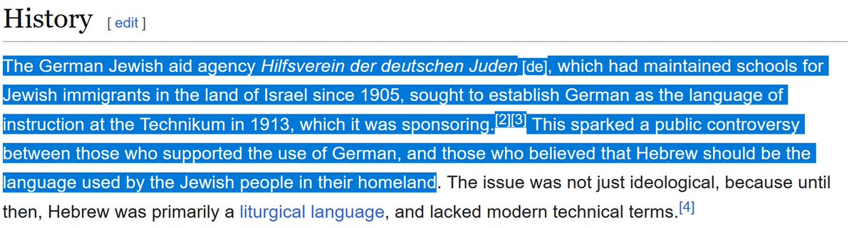 Did you know that in the early 1900s, when Zionists started colonising Palestine, a significant proportion of them wanted *German* to be the official language of 'Israel'? Explains a lot, doesn't it...