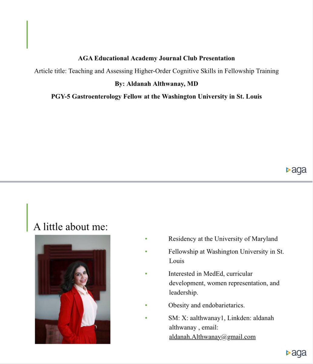 aalthwanay1's tweet image. Honored to be invited to present at the @AmerGastroAssn Academy of Educators on high-order cognitive skills & clinical reasoning in GI fellowship!
I was excited to learn that @brownbrij76 one of the article’s original authors, was in attendance. Grateful for @GIMedEd for the…