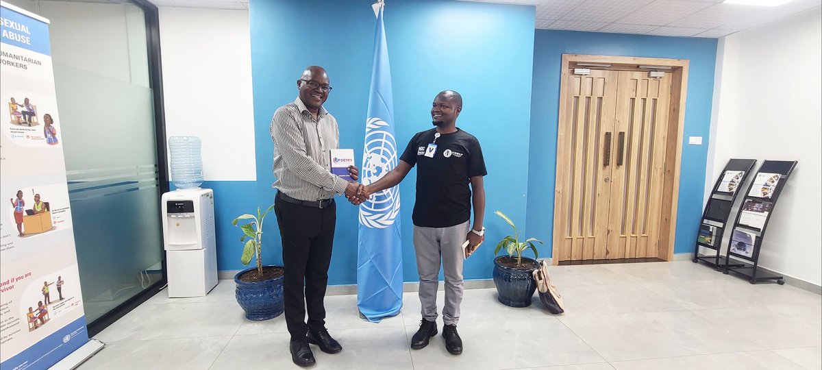TDELF2's tweet image. Today, our Executive Director @obore_emmanuel had the honor of presenting a copy of his book *I POETRY* to Mr. @MichaelWangusa , the Communication Officer at the @UNinUganda Resident Coordinator’s Office (RCO), who kindly purchased a copy.
