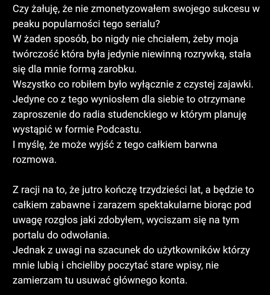 UroborosLFC's tweet image. Dobry wieczór, czekali ponoć fani.
Na koniec parę słów ode mnie odnośnie powstałego zamieszania związanego z moją skromną osobą i krótkie wyjaśnienie tych najważniejszych kwestii.
Nie zaprzątajcie sobie nią zbyt długo głowy, bo nie od dziś wiadomo, że mieszkam tam za darmo.
Nara.