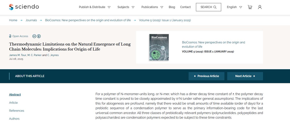 DivinelyDesined's tweet image. Is this the death-knell for Abiogenesis?
A new paper was just published that proves that time is indeed the enemy of origin of life, showing how amino acids (which make up proteins) and RNA molecules degrade faster than they can be constructed in a natural environment.
The…