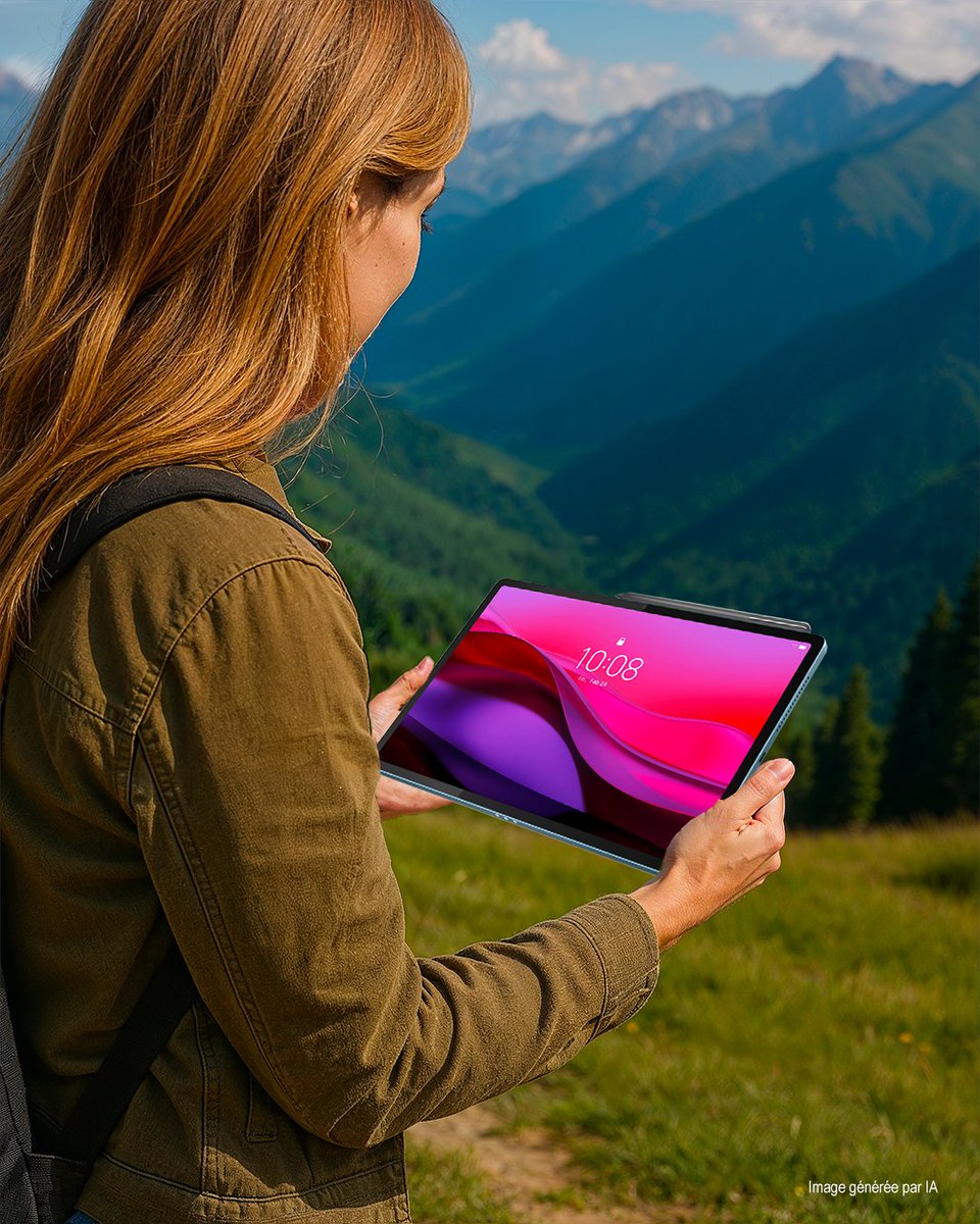 Chaussures lacées, sac sur le dos, ta Lenovo Yoga Tab Plus est prête à suivre tous tes pas.
Explore, capture, crée... La nature n’attend que toi.