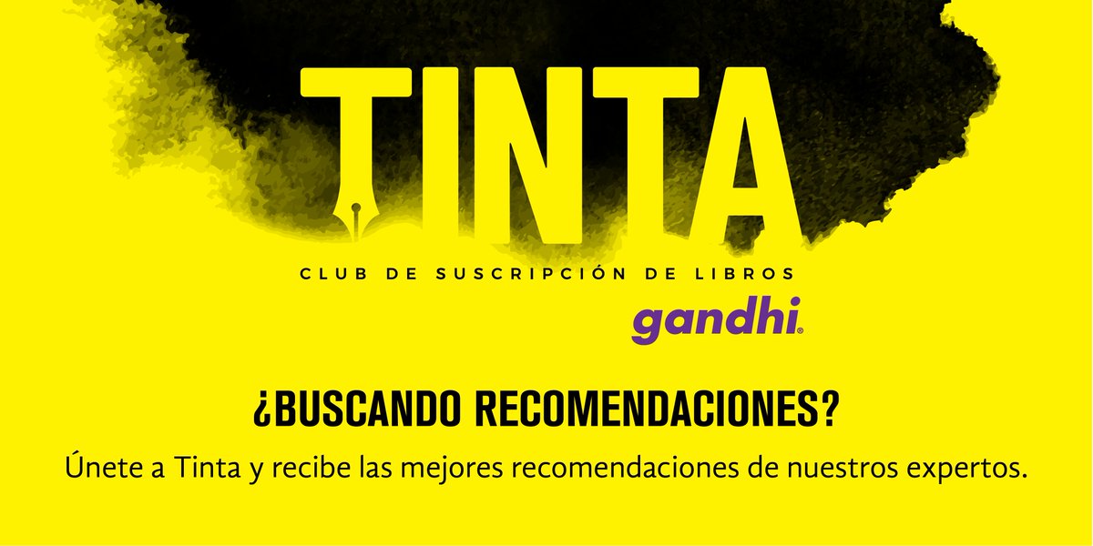 Deja de buscar y empieza a leer. Únete a Tinta, nuestro club de suscripción y recibe un libro al mes: gandhi.com.mx/tinta 

#ClubTinta #LosMejoresLibrosParaTi #LasMejoresRecomendaciones