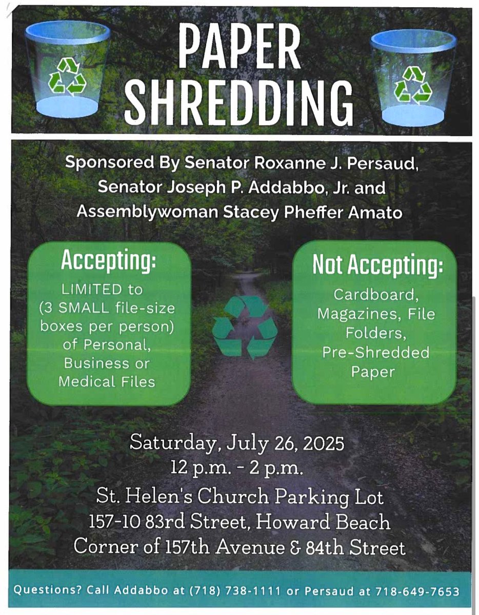 PAPER SHREDDING EVENT THIS SATURDAY