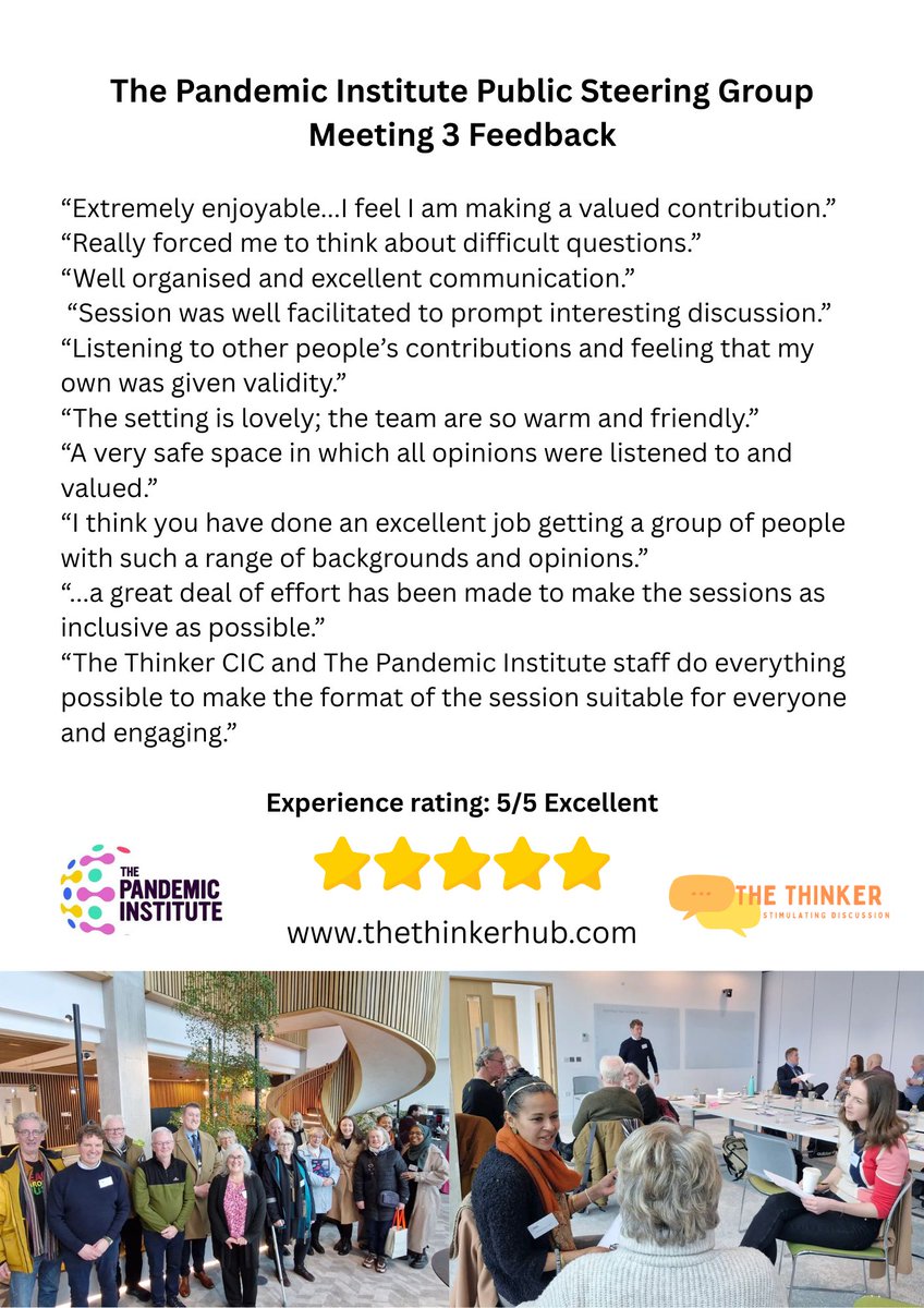 We loved supporting The Pandemic Institute’s latest community event—bringing voices together to shape future health research. Need help engaging your community? Learn more: thethinkerhub.com/community-enga…
#CommunityEngagement #PublicInvolvement #HealthResearch #TheThinkerHub