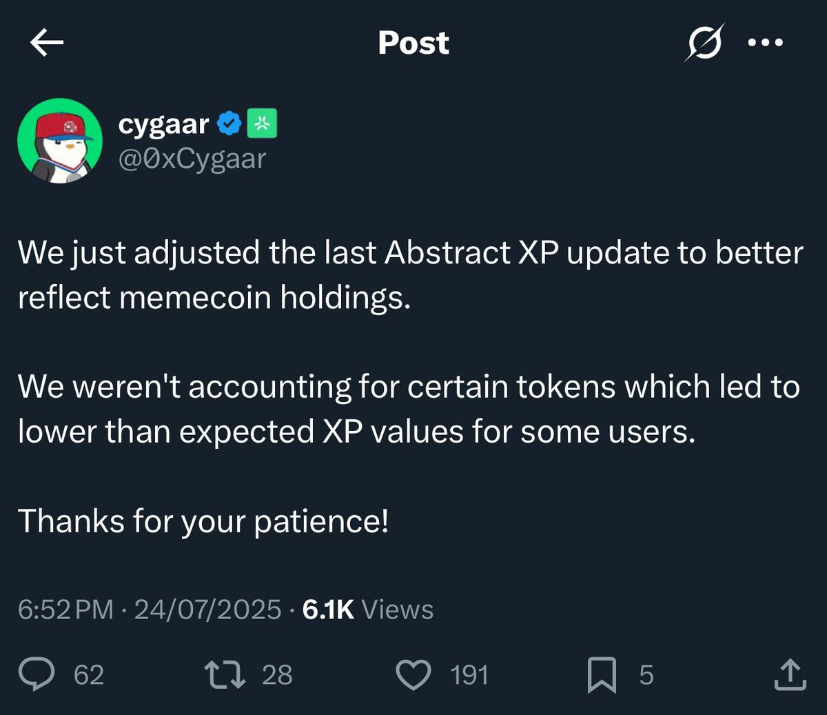 طبعاً الارتفاع اللي صاير حالياً هو بسبب ان الميم كوين راح يصير يعطيك xp ..

بس لسا مافيه اي تفاصيل زياده ✳️🔥