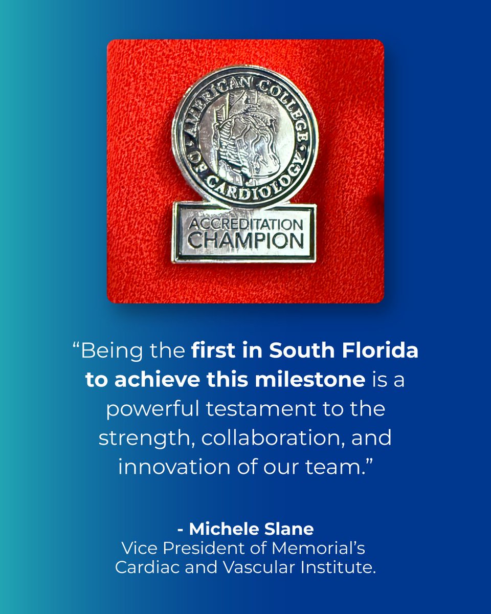mhshospital's tweet image. We’re proud to be the first in South Florida, and only the third in Florida, to earn the ACC’s HeartCARE National Distinction of Excellence. 💙 A testament to our team’s expert, patient-centered heart care.
🔗: mhs.net/news/2025/07/m…