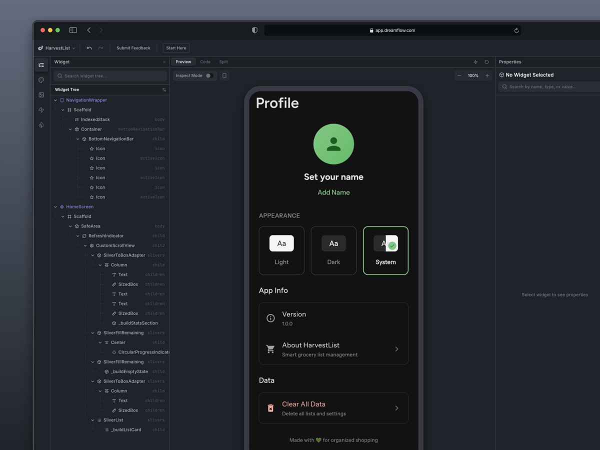 design_nocodeio's tweet image. Utilized the upload image feature on the @DreamFlowApp after the livestream and got this nice little light/dark mode switcher.