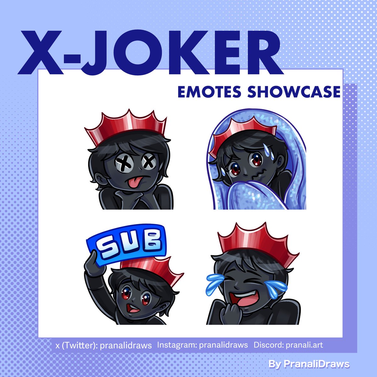 pranalidraws's tweet image. Some emotes I made for @TTVXJoker. Thanks for commissioning me! ๐ฅฐ