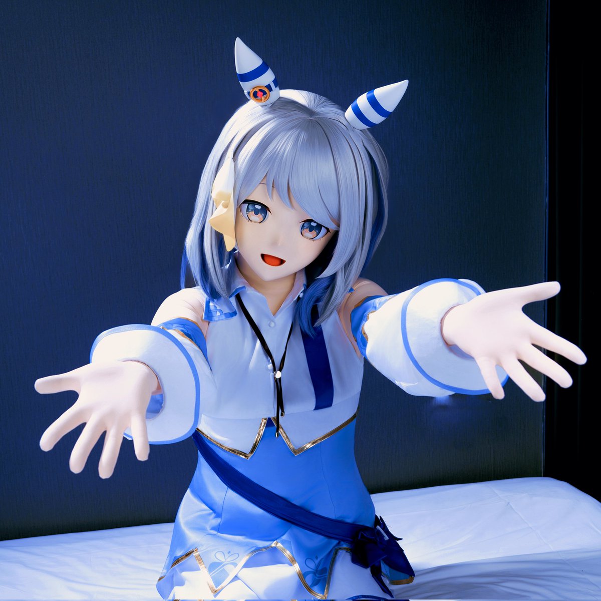 この勝負服、着心地がいいんです。
ベルトがゴム素材なので、とても
ゆったり着られるんですよ～❤️

📸 <a href="/cjlk__/">cjlk</a>
🎭 <a href="/heyaoheyao/">河妖工房</a> 

#kigurumi #着ぐるみ  #ウマ娘  #ヒシミラクル